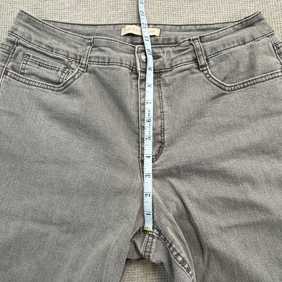 Laura Ashley Womens Size 12 Jeans Gray Denim Bootcut Leg Jeans Mid Rise Stretch - Picture 10 of 14